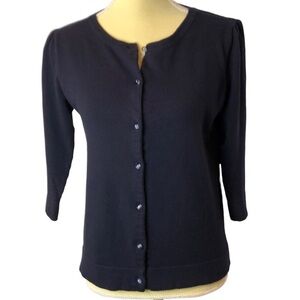525 America Preppy Black Cotton Blend Cardigan